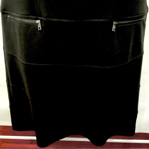 CALVIN KLEIN STRETCH DRESS SIZE 6 BLACK SLEEVELESS ZIP ACCENT POCKETS - Picture 3 of 4